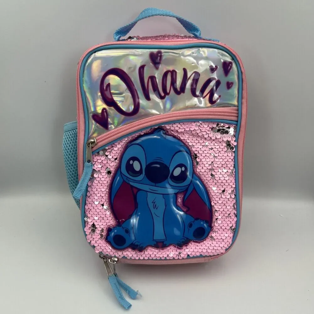 Disney Lilo & Stitch Ohana Sequined Lunch Bag